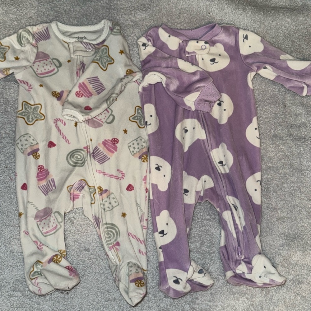 2 carters stretchy fleece double zips
